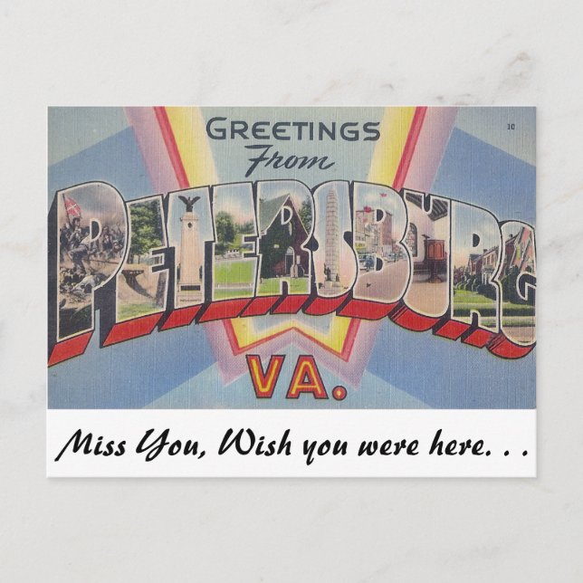 Greetings from Petersburg, Virginia Postcard (Front)