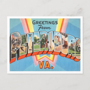 Greetings from Petersburg, Virginia Vintage Travel Postcard