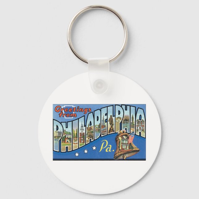 Greetings from Philadelphia, PA Key Ring (Front)