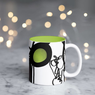 Greetings from Philydion: Abstract Black and White Two-Tone Coffee Mug