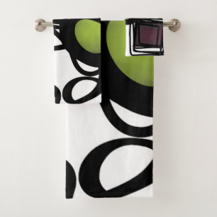 Greetings from Philydion: Abstract Black & White Bath Towel Set