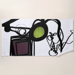 Greetings from Philydion: Abstract Black & White Beach Towel