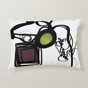 Greetings from Philydion: Abstract Black & White Decorative Cushion