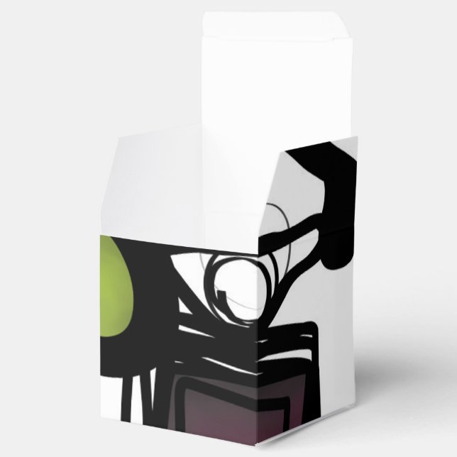 Greetings from Philydion: Abstract Black & White Favour Box (Opened)