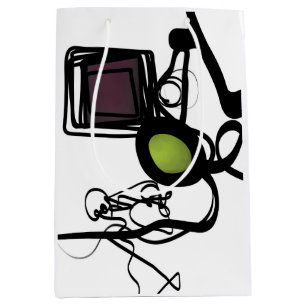 Greetings from Philydion: Abstract Black & White Medium Gift Bag
