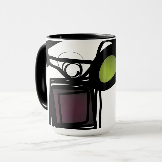 Greetings from Philydion: Abstract Black & White Mug (Front Left)