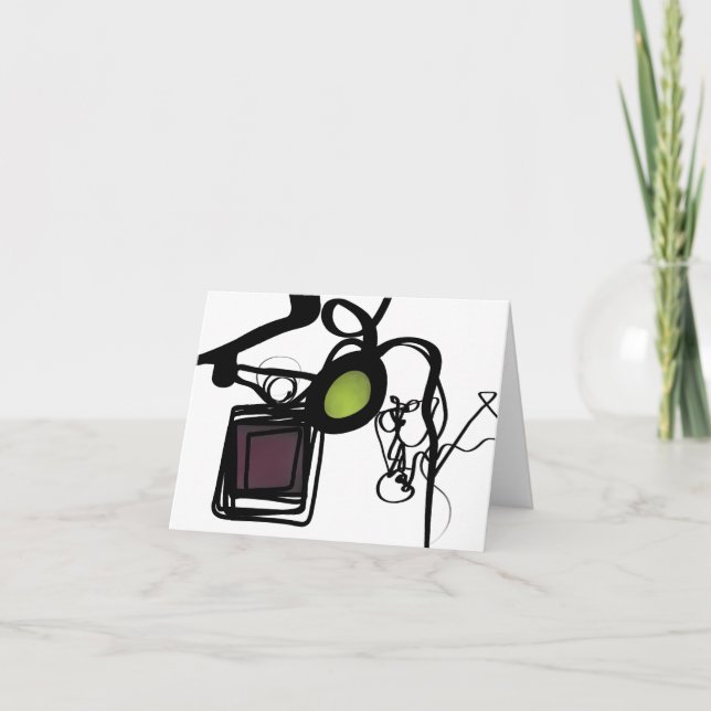 Greetings from Philydion: Abstract Black & White Note Card (Front)