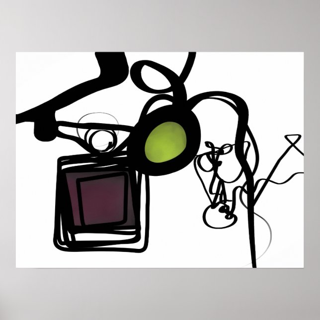 Greetings from Philydion: Abstract Black & White Poster (Front)