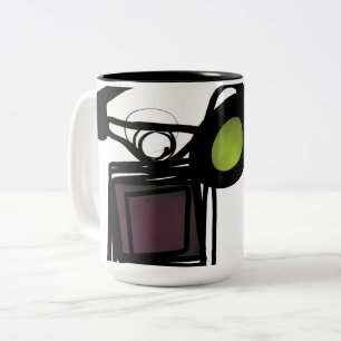 Greetings from Philydion: Abstract Black & White Two-Tone Coffee Mug