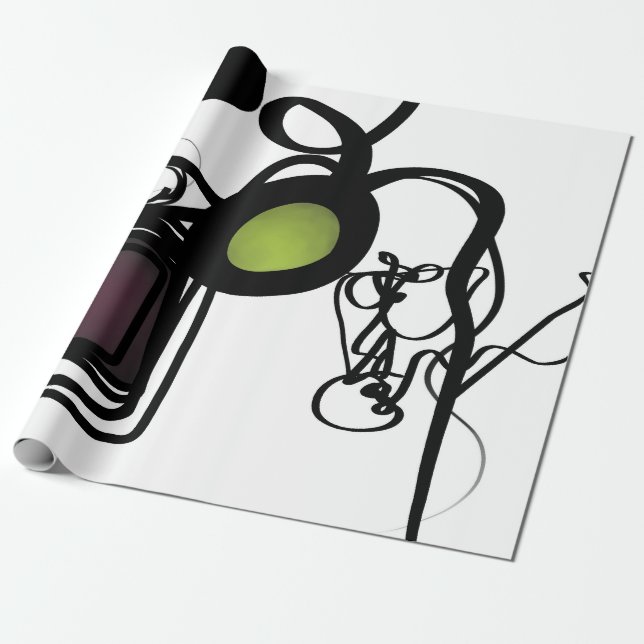 Greetings from Philydion: Abstract Black & White Wrapping Paper (Unrolled)