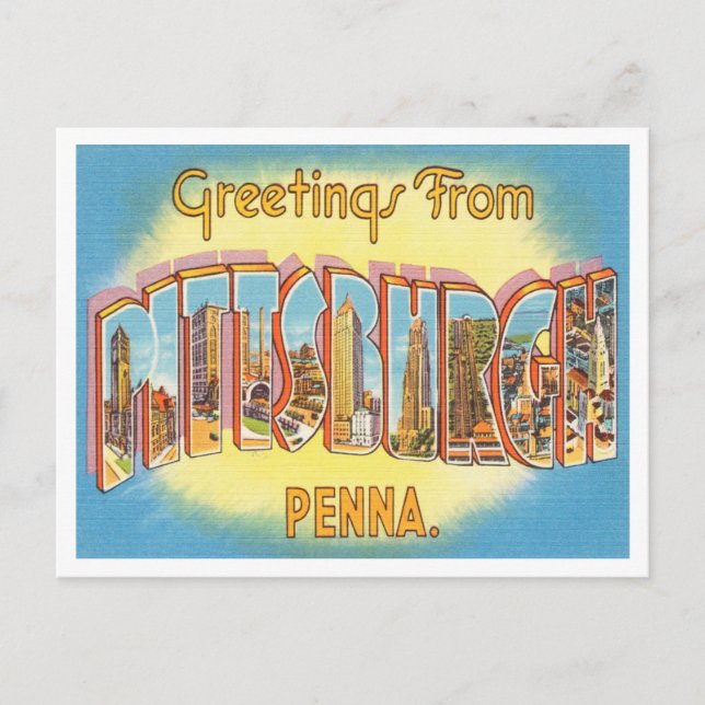Greetings from Pittsburgh, Pennsylvania Travel Postcard (Front)