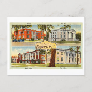 Greetings from Plattsburg, New York, Vintage Postcard
