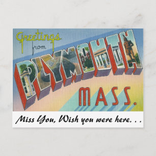 Greetings from Plymouth, Massachusetts Postcard