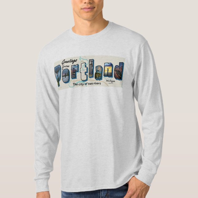 Greetings from Portland Long Sleeve T-Shirt (Front)