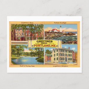 Greetings from Portland, Maine, Vintage Travel Postcard