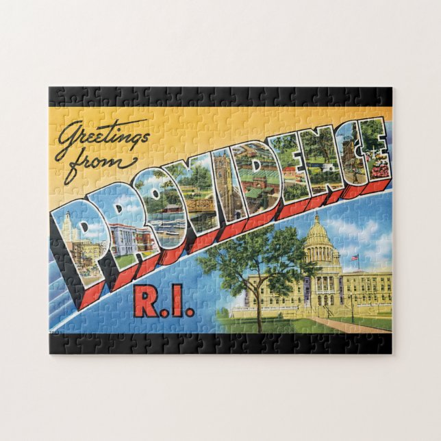 Greetings from Providence RI_Vintage Travel Jigsaw Puzzle (Horizontal)