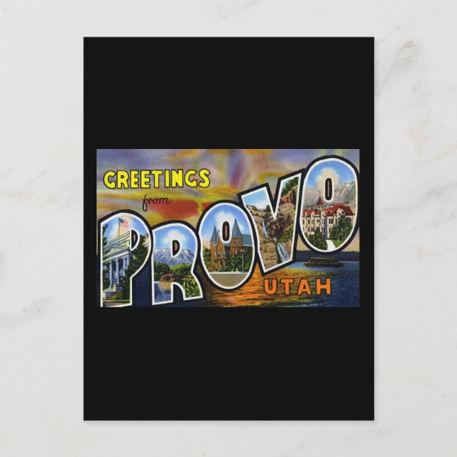 Greetings from Provo Utah Postcard (Front)