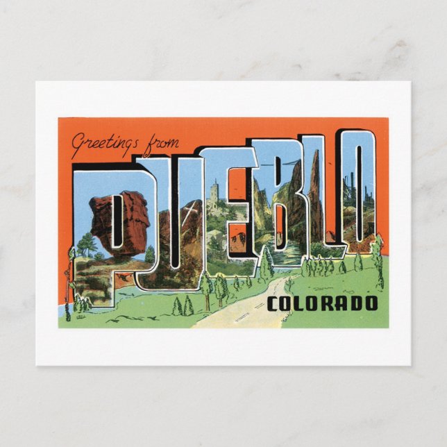 Greetings from Pueblo, Colorado Postcard (Front)