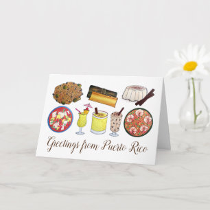 Greetings from Puerto Rico Carribean Island Foods Card