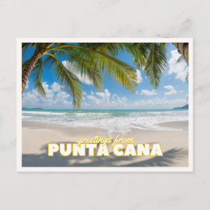 Greetings from Punta Cana Retro Vintage Travel  Postcard