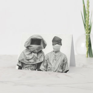 Greetings from quarantine covid social distancing card