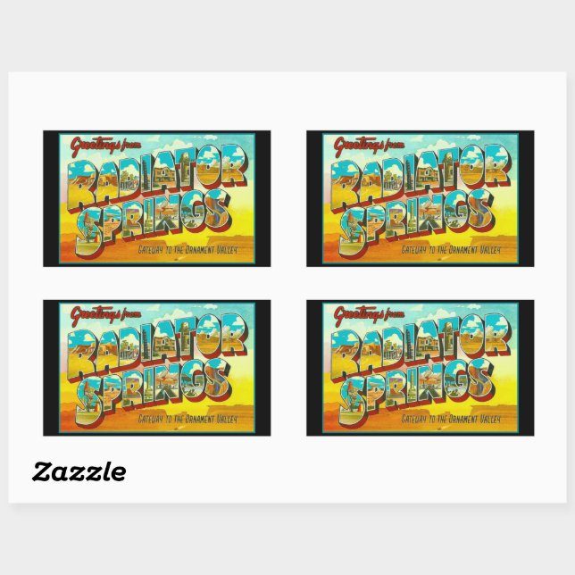 Greetings from Radiator Springs Arizona Rectangular Sticker (Sheet)