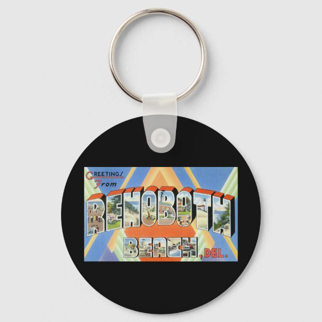 Greetings from Rehoboth Beach Delaware Key Ring (Front)