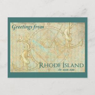Greetings from Rhode Island the ocean state Postcard