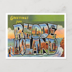 Greetings from Rhode Island Vintage Travel Postcard