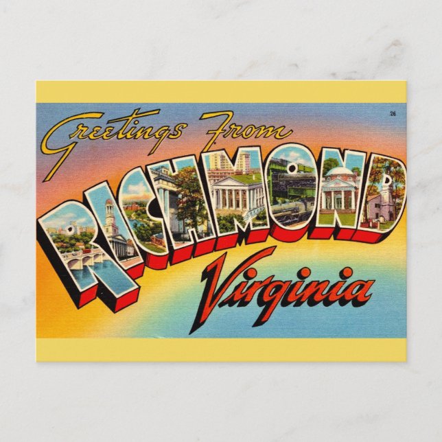 Greetings From Richmond, VA Postcard (Front)