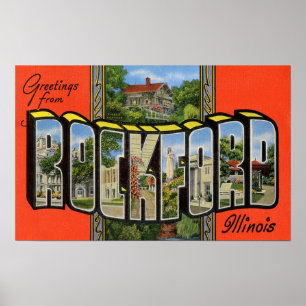 Greetings from Rockford Illinois Poster