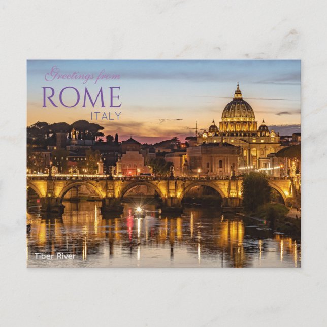 Greetings from Rome Italy Postcard Scenic (Front)
