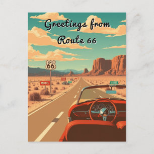 Greetings from Route 66 Personalised Road Trip Postcard