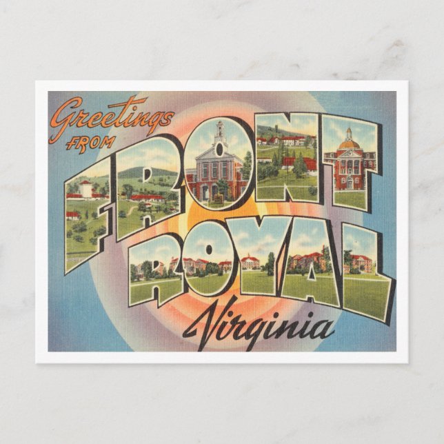 Greetings from Royal, Virginia Vintage Travel Postcard (Front)