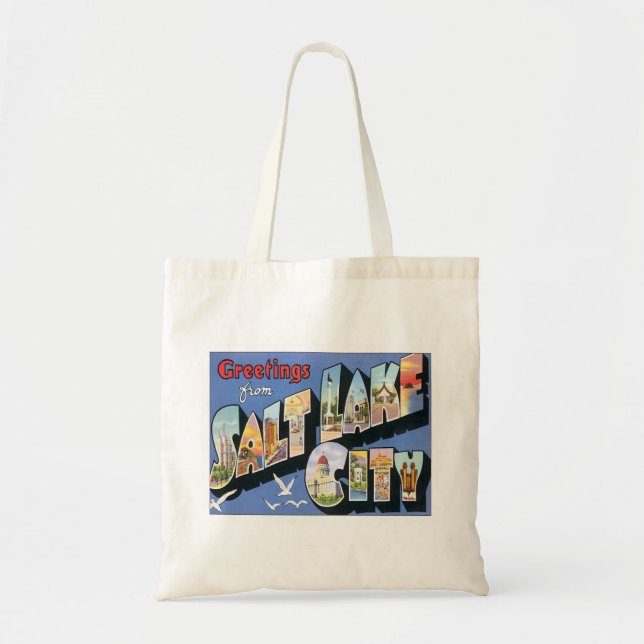 Greetings From Salt Lake City Utah Tote Bag (Front)