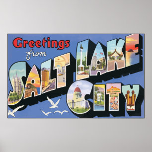 Greetings From Salt Lake City, Vintage Poster