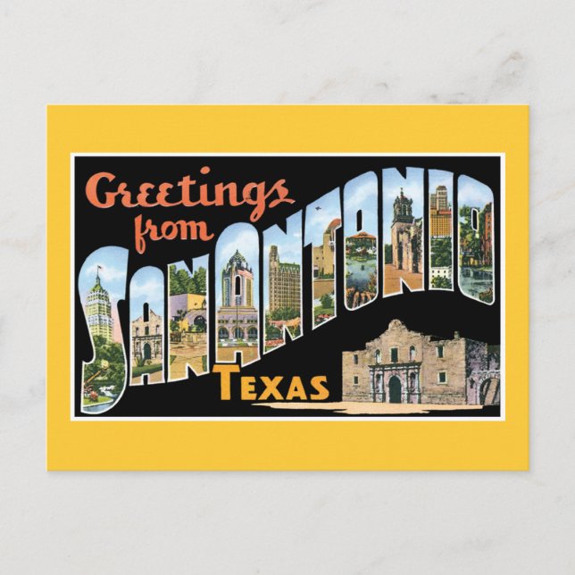 Greetings From San Antonio Texas Postcard (Front)