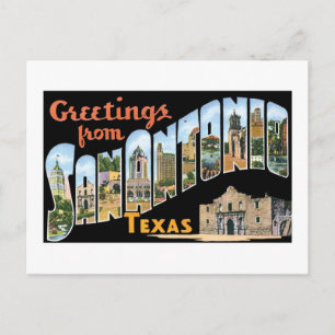 Greetings from San Antonio, Texas! Retro Post Card