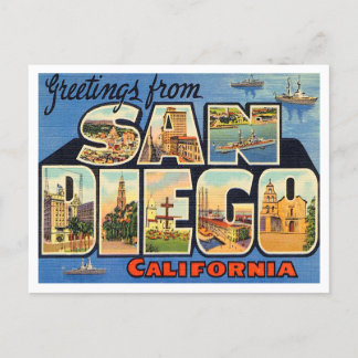 Greetings from San Diego, California Travel Postcard
