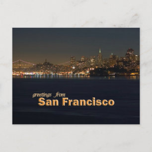 Greetings From San Francisco - Night Shoreline Postcard