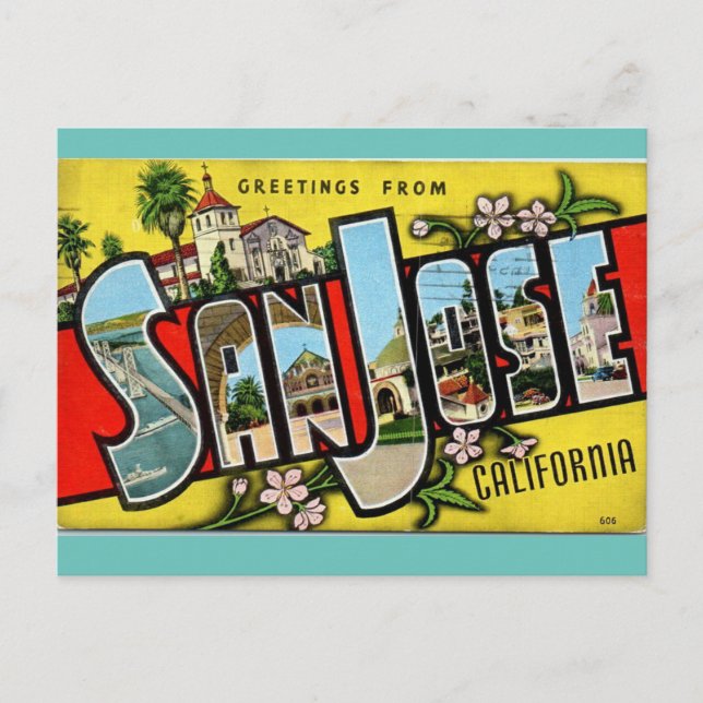 Greetings from  San Jose California Travel Postcard (Front)
