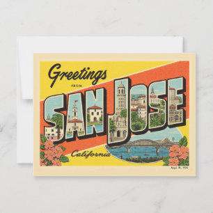 Greetings from San Jose California Vintage Postcard