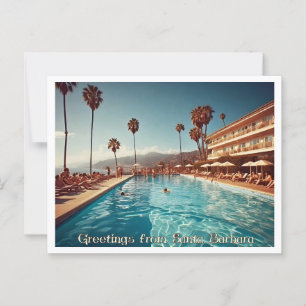 Greetings from Santa Barbara, 1960s Retro Vibe  Postcard