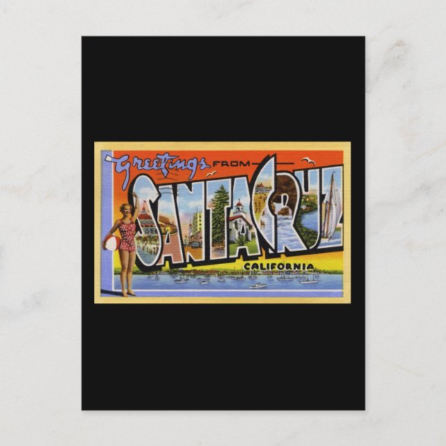 Greetings from Santa Cruz California Postcard (Front)