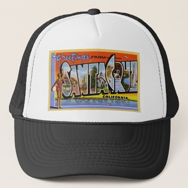 Greetings from Santa Cruz California Trucker Hat (Front)