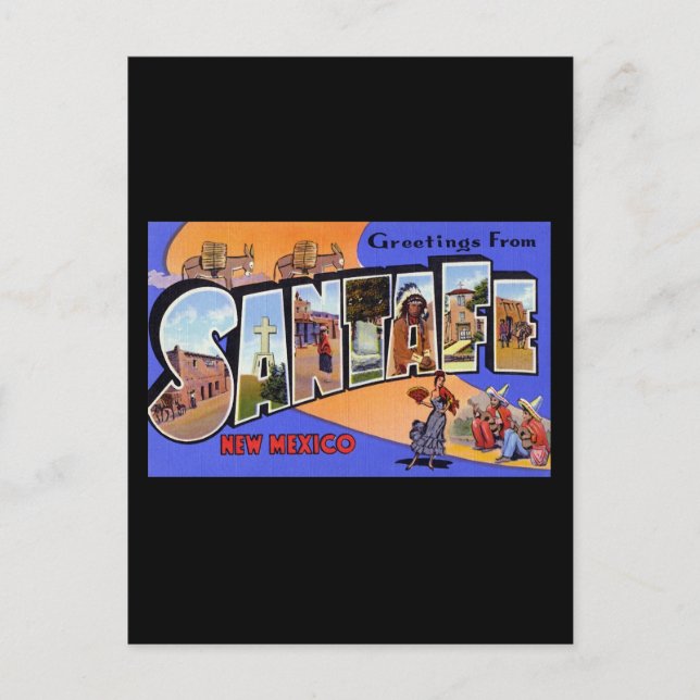Greetings from Santa Fe New Mexico Postcard (Front)