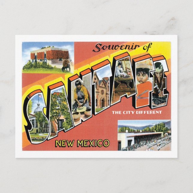 Greetings From Santa Fe NM US City Postcard (Front)
