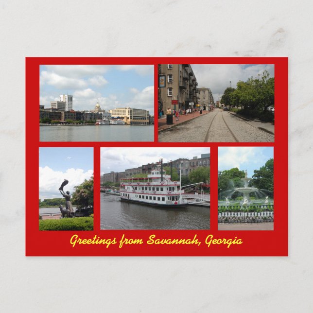 Greetings From Savannah Georgia Postcard (Front)