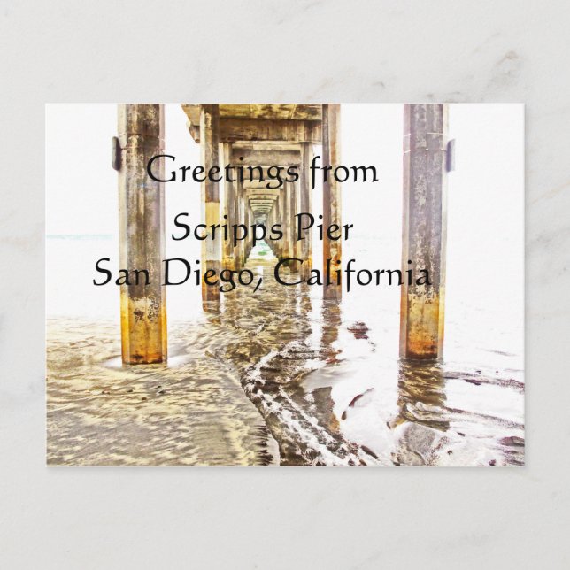 Greetings from Scripps Pier Postcard (Front)