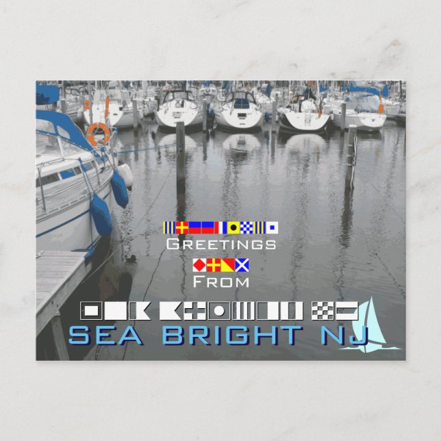 Greetings from Sea Bright NJ New Jersey Postcard (Front)